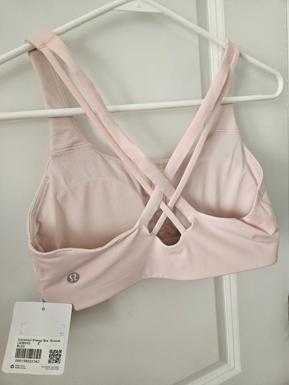NWT Lululemon Sz Small Energy Bra Medium Support, B-D Cups Evolve Blush Quartz